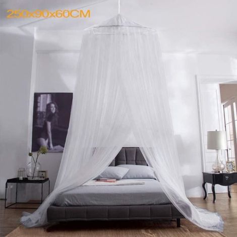 Moskitonetz – Himmelbett – Weiß – 0,60 m Durchmesser – 2,5 m Höhe – Waschbar (1/4)