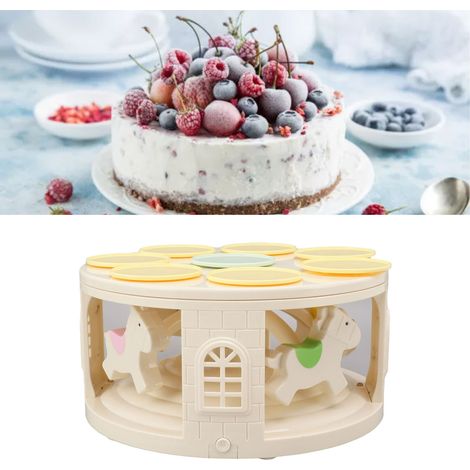 Machine à desserts carrousel LED avec 4 chansons, plateau tournant automatique, présentoir à gâteaux (1/5)