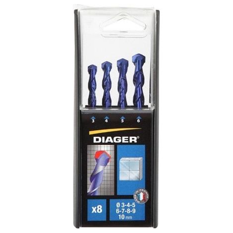 Duo-Set 8 DIAGER Ceramik-Bohrer - Ø 3/4/5/6/7/8/9/10 mm - 239B