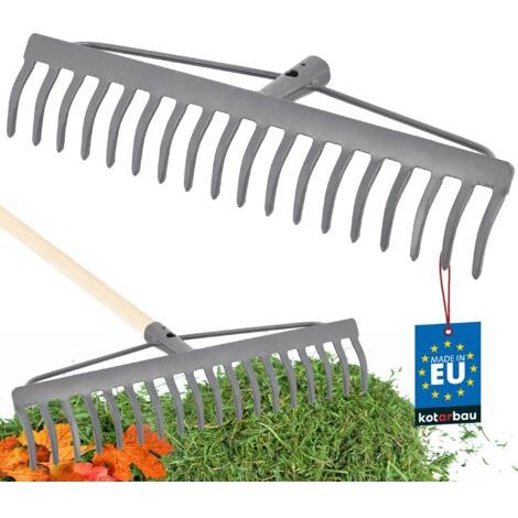 Rateau à Feuille - Métal - 46 cm - Râteau Jardin - 18 Dents - Gris - Outil Robuste Pour Entretien Gazon Jardinage - sans Manche-NANOTEH (1/5)