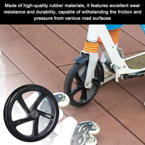 2 pièces roues de trottinette : 200 mm pneus de rechange pour trottinette, roues avec roulements ABEC-9, dureté 88A, antidérapantes pour tout type de trottinettes et trottinettes urbaines (200 x 40 mm (1/2)