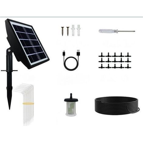 Automatisches Solar-Bewässerungssystem, Solar-Tropfbewässerungsset mit Batterie und Zeitschaltuhr für 15 Topfpflanzen, von DEBUNS (1/5)