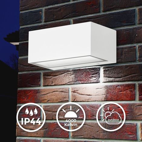 Telefunken - Applique murale d'extérieur LED Up- & Downlight 18x7x9cm - 1-flamme - applique murale maison façade métal-verre IP44 12W 1200lm 4.000K couleur de lumière blanc neutre I blanc