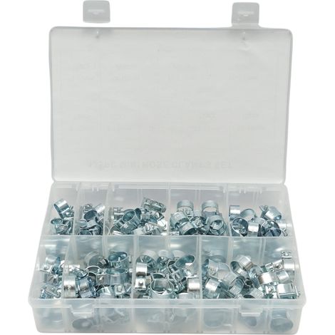 Kit fascette stringitubo in metallo con vite per tubi da 8-18 mm 135 pezzi (1/4)