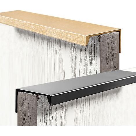 Maniglia invisibile - mensola a muro - mensola a muro nera - Maniglia nera moderna e minimalista senza foratura per armadi e credenze (1/3)