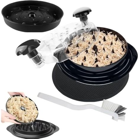 Outil ultime pour déchiqueteuse de poulet de 26,7 cm avec couvercle visible – Poignée ergonomique, antidérapante et plateau amovible – Déchiqueter le poulet porc bœuf en toute simplicité. (1/5)