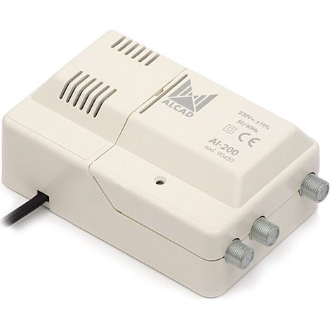 Répartiteur amplificateur d'antenne terrestre 2 TV – Gain 14/24 dB – Plage de fréquences 40-862 MHz – Alimentation 230V IP20 – Tresice France