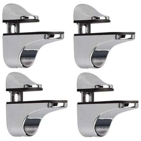 Support D'étagère en Verre Réglable, 4 Pcs Support D'étagère en Verre, Pince en Verre à Fixation Murale, Support pour Étagères en Verre, pour Tablette Verre (1/5)
