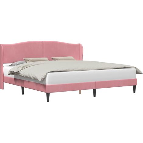 Struttura del letto con testiera Rosa 200 x 200 cm Velluto vidaXL (1/5)