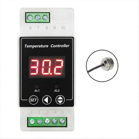Thermostat à LED pour rail DIN, relais 2 voies DC8-24V, contrôleur A (1/5)