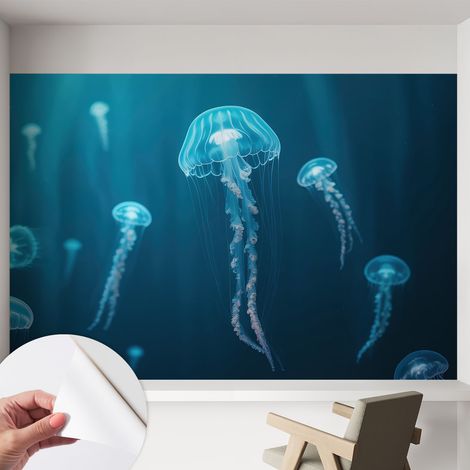 Papier peint autocollant adhésif avec imprimé motifs uniques apparence moderne Élégance marine 152x104 cm (1/5)