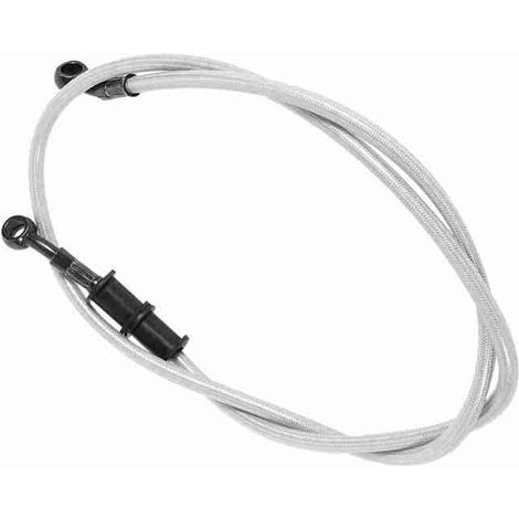Manguera de freno y embrague trenzada de acero plateado, 120 cm, para motocicleta enduro. (1/5)