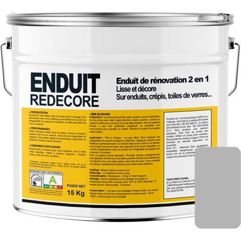 Enduit décoratif, rénovation rapide, 2 en 1, lisse et décore sur plâtre, peintures, crépis, fibres, toile de verre B4B4B4 15 Kg (1/3)