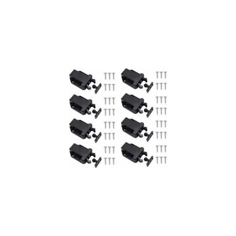 Set mit 8 nichtmagnetischen Schnappverschlüssen für Schranktüren, Möbel, Schränke, schwarz - Crezuo (1/4)