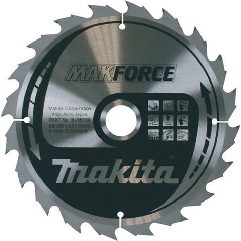 Makita Kreissägeblatt B-08171,  ideales Werkzeug für präzise Schnitte in verschiedenen Materialien, optimiertes Design, de fortschrittliche Schärftechnologie, metallische Farbe.