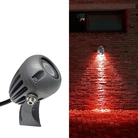 (9W-Rouge) Projecteur LED extérieur pour jardin, aménagement paysager, hôtel, maison, éclairage RGB blanc chaud/froid, 220 V, applique murale IP67 étanche (1/5)