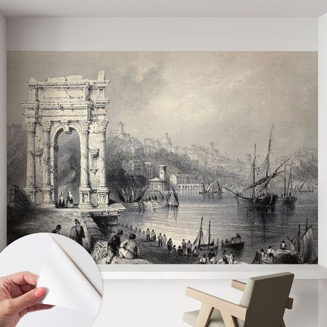 Papier peint autocollant adhésif avec motifs pour salon et chambre accessoire stylé pour votre intérieur Paysage marin 152x104 cm (1/5)