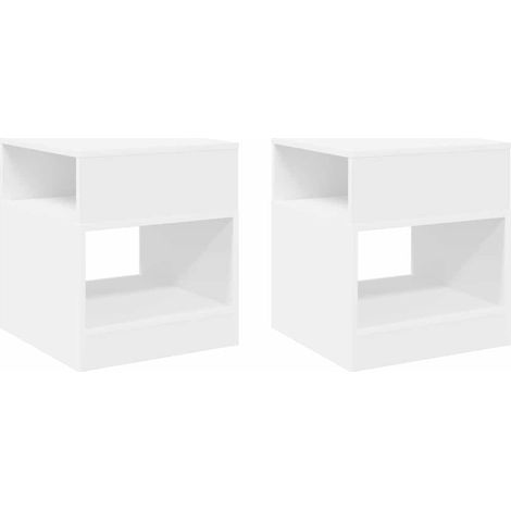 Maison Exclusive - Beistelltisch 2 pcs Weiß 40,5 x 40 x 45 cm Hol