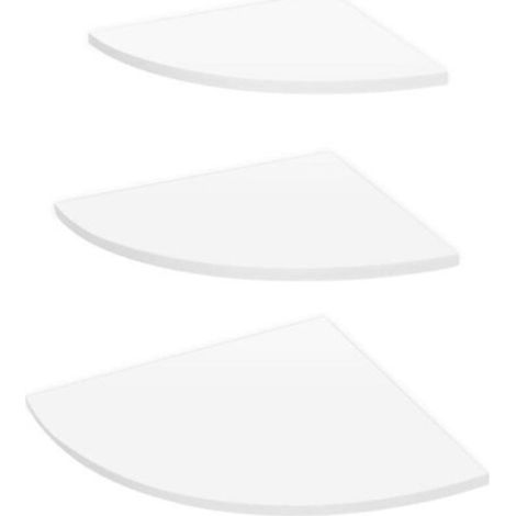 White three-tier floating corner shelf, weight up to 5 kg (1/4)