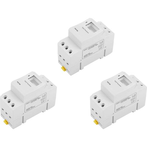 Minuterie numérique 3X THC15A, minuterie électronique programmable, temporisateur, montage sur rail DIN, 220-240 V CA (1/5)