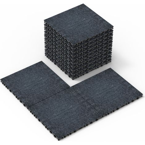 Loseta de terraza encajable 30 x 30 x 2 cm gris, polipropileno, 36 piezas (1/5)