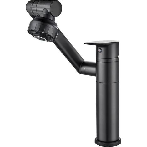 Robinet de lavabo de salle de bain avec douchette rotative grand angle, robinet de lavabo (1/4)