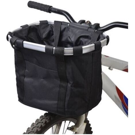 BUNTHAUS Panier pour avant de vélo amovible en toile, panier de transport pour animal domestique, cadre en alliage d'aluminium (1/5)