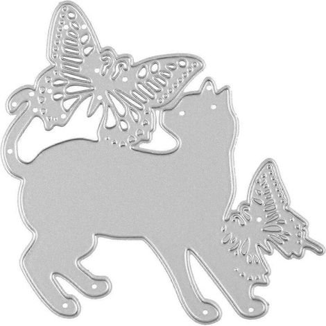 Pochoirs en métal pour scrapbooking : papillons et chats, DIY pour albums créatifs, cartes, embossage et décoration artisanale