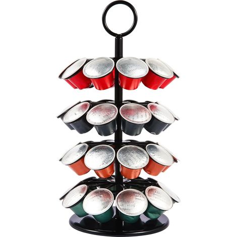 Porte-capsules de café, support de rangement pour comptoir, compatible avec 40 capsules, support rotatif pour capsules de café. (1/5)