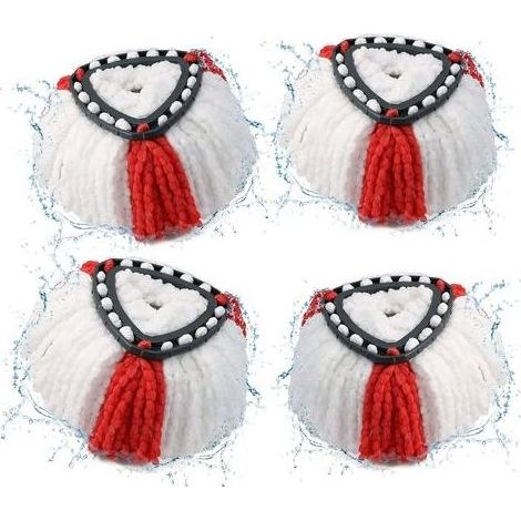 Lot de 4 Tête de Balai Serpillère 2en1 Vadrouille Serpillère pour Vileda Recharge Turbo (1/4)