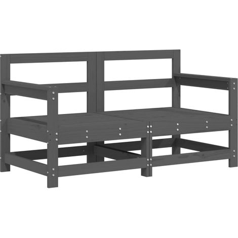 Maison Exclusive - Garten-Ecksofas 2 Stk. Grau Massivholz Kiefer