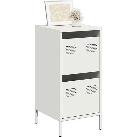 Sideboard Weiß 35x39x73,5 cm Kaltgewalzter Stahl