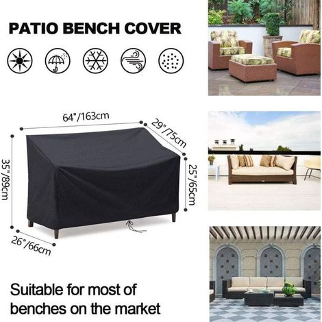 Gartenbankabdeckung, 2-Sitzer-Gartenbankabdeckung, Schutzhülle für Gartenmöbel, Gartensofaabdeckung aus 210D Oxford-Gewebe, wasserdicht (1/5)