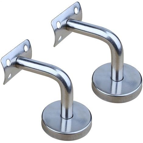 AIDUCHO Set mit 2 polierten Edelstahl-Handlaufhalterungen zur Wandmontage, Handlauf für Innenwände, Dachböden, Seniorenbereiche, Korridorstützstange (1/5)