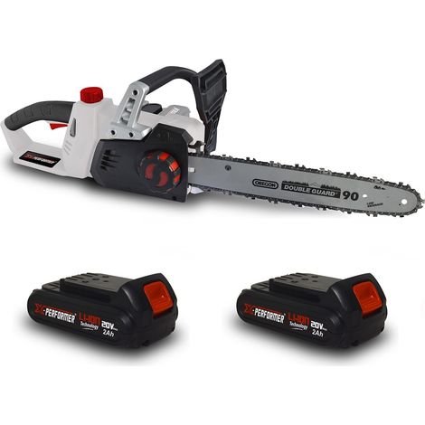 Tronçonneuse 40V (2x20V) X-Performer XPTRO40LI-2B - Double Sécurité - Graissage Auto + 2 Batteries 2 Ah (1/3)