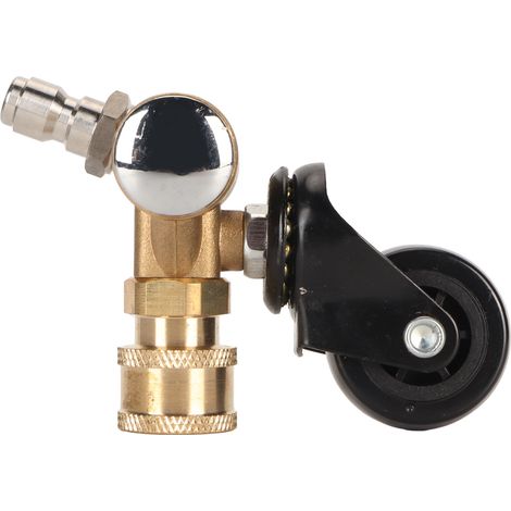 Roue pivotante pour nettoyeur de soubassement avec raccord rapide 1/4 po, adaptateur en laiton pour nettoyeur haute pression, fixation pour le nettoyage des routes (1/5)