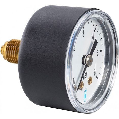 Distrilabo – Manomètre chauffage central 4 bar – Raccord laiton 1/4” – Boîtier ABS noir – Pression max pour installations professionnelles (1/2)