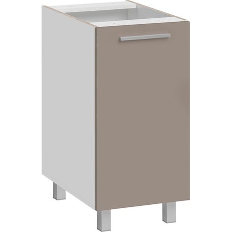 Meuble bas de cuisine "Salma" - Taupe/Blanc - L 40 x H 81 cm - Livraison gratuite