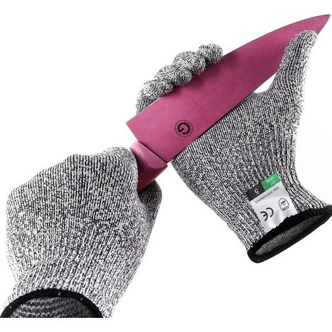 Gant Anti Coupure Gants de Travail Protection de Niveau 5 et Gants Jardinage Gants Résistants Aux Coupures Pour L'écaillage D'huîtres, Le Soudage 24cm-Fei Yu (1/5)