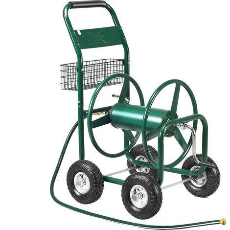 COSTWAY Carrello Avvolgitubo da Giardino Professionale, Carrello per Tubo Irrigazione in Metallo con Ruote Grande, 95 x 62 x 113 cm (1/5)
