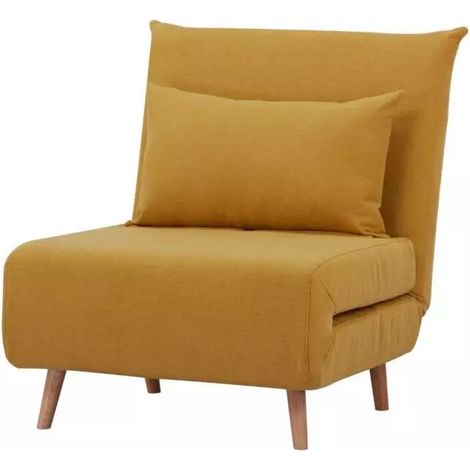 poltrona letto "dream" in tessuto color senape, 82x90x84 cm (1/2)