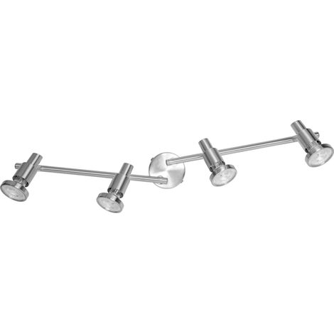 OSRAM Spot LED GU10 4 têtes, orientable, avec LED OSRAM, blanc chaud (2700 K), spot plafond ou applique en nickel, 10,4W, 920 lm (1/4)