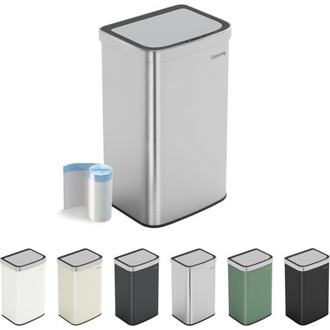 Motion Sensor Kitchen Bin with Soft Close Lid 60L SS MATTE