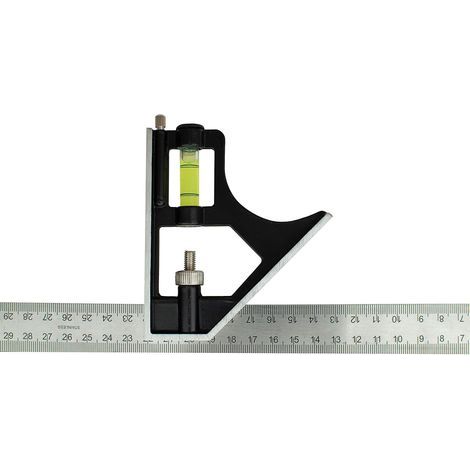 CSPARTV 300-mm-Kombinationswinkel aus Edelstahl – nur metrische Teilung, inklusive Zimmermannsbleistift (1/4)