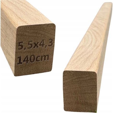Main courante en chêne - 5,5 x 4,3 x 140 cm - Bois naturel - Prête à peindre - Sécurisée et élégante