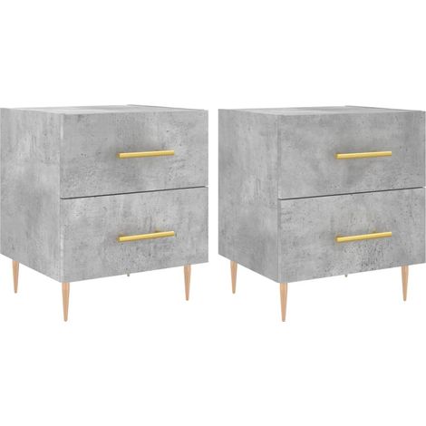 Maison Exclusive - Comodini 2 pz Grigio Cemento 40x35x47,5 cm in Legno Multistrato