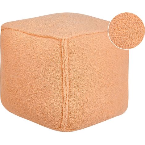 Pouf Carré Coussin en Polyester 40 x 40 x 40 cm Moelleux Orange Alipur (1/5)