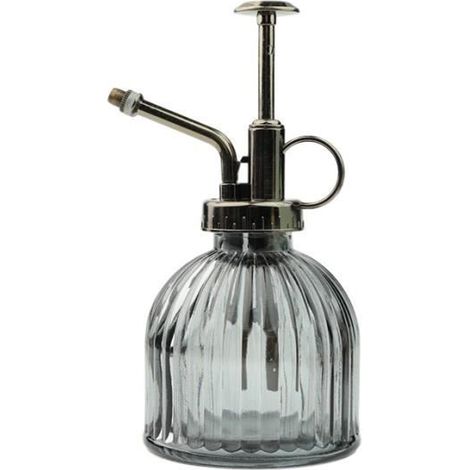 Vintage Glaszerstäuber in Grau - Vielseitig einsetzbar, ideal für Zimmerpflanzen.