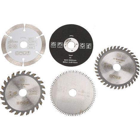 5-teiliges Set Kreissägeblätter, Trennblätter, Sägeblatt, Mini-Hartmetall-Kreissägeblatt, 85 mm Innendurchmesser, 15 mm Mini-Hartmetall-Kreissägeblatt für Schneidwerkzeuge (1/5)