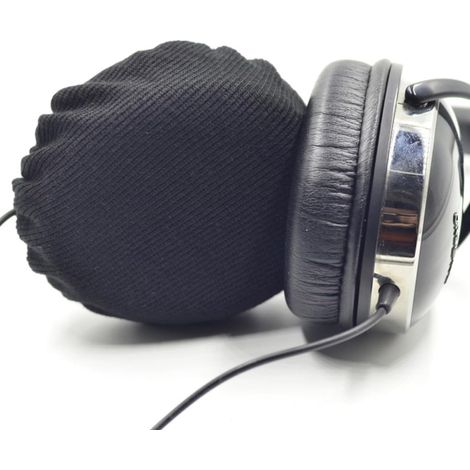 Lot de 4 Housses de Casque Audio Extensibles en Tissu Noir, Protection Lavable pour Coussinets de Casques Filaires et Gaming, Design Superbe (1/5)